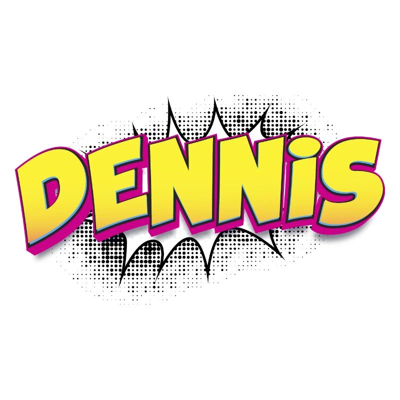 Dennis Custom Name Comic Book Style Pop Art,
