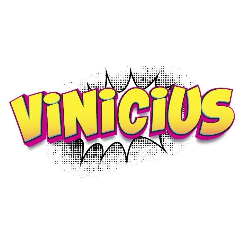 Vinicius Benutzerdefinierter Name Comic-Buch-Stil Pop-Art,