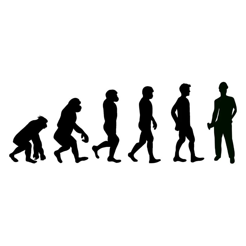 Evolution Bauarbeiter schwarz