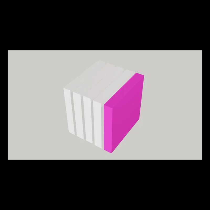 Splitting cube pink