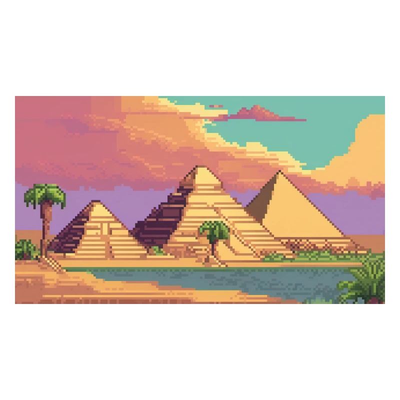 Gizeh, Égypte - Pixel Art