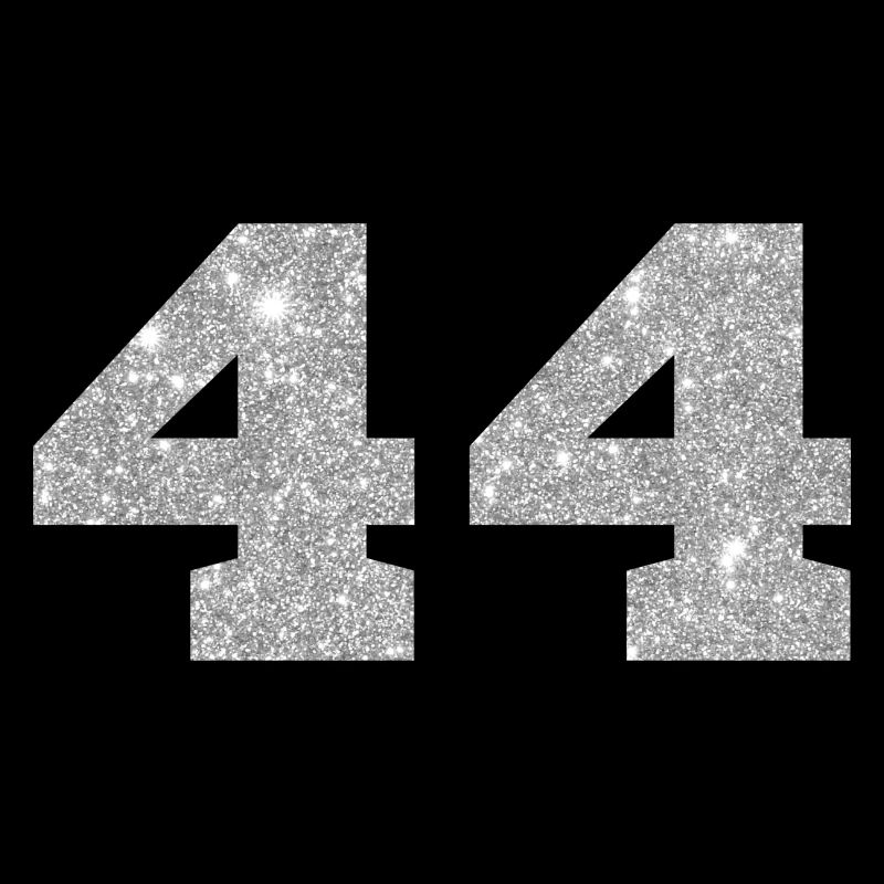 Number 44 Silver Glitter - 44th Anniversary