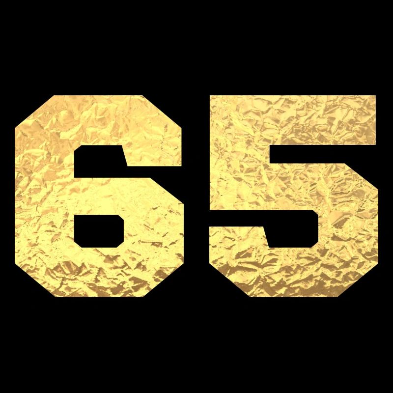Numéro 65 paillettes doré - 65e anniversaire