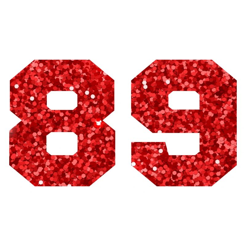 Nummer 89 Roter Glitzer - 89. Geburtstag