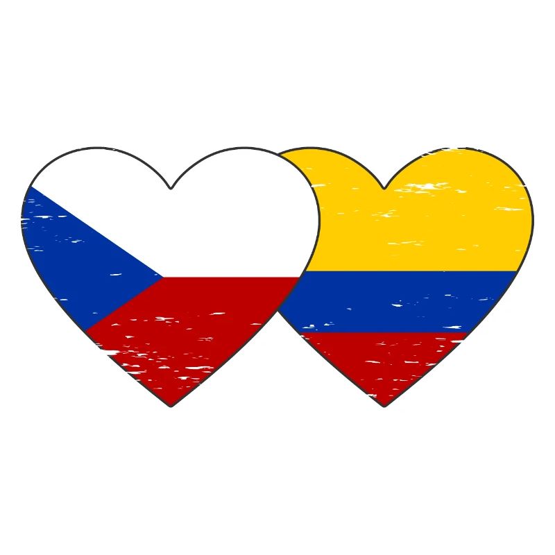 République tchèque Colombie drapeau coeur utilisé