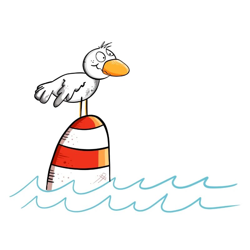 Drollige Möwe Will Meer