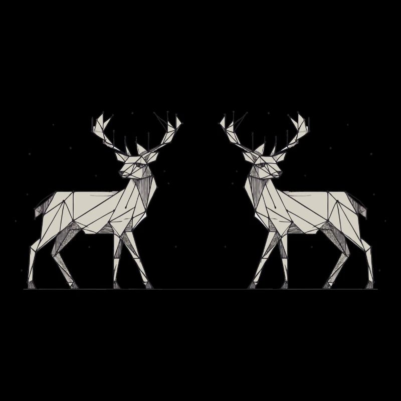 Hirsch 2 grau Schnee