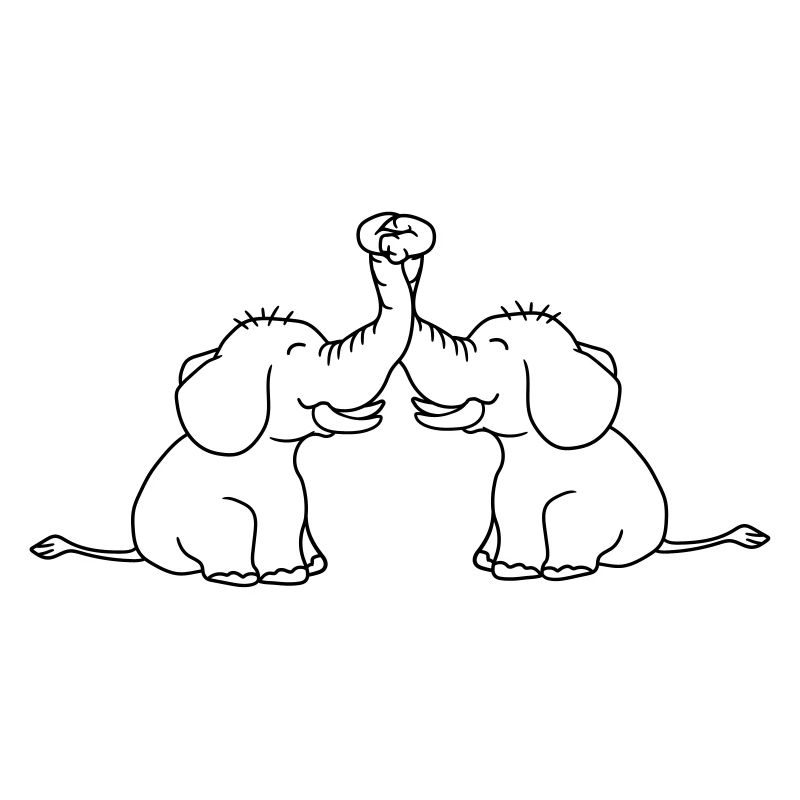 conception d'éléphant 2 amis équipe couple tenant voeux