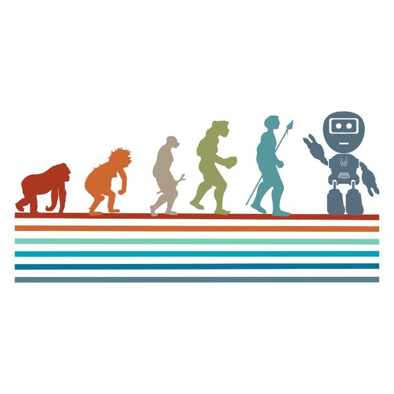 Retro Vintage Roboter Evolution
