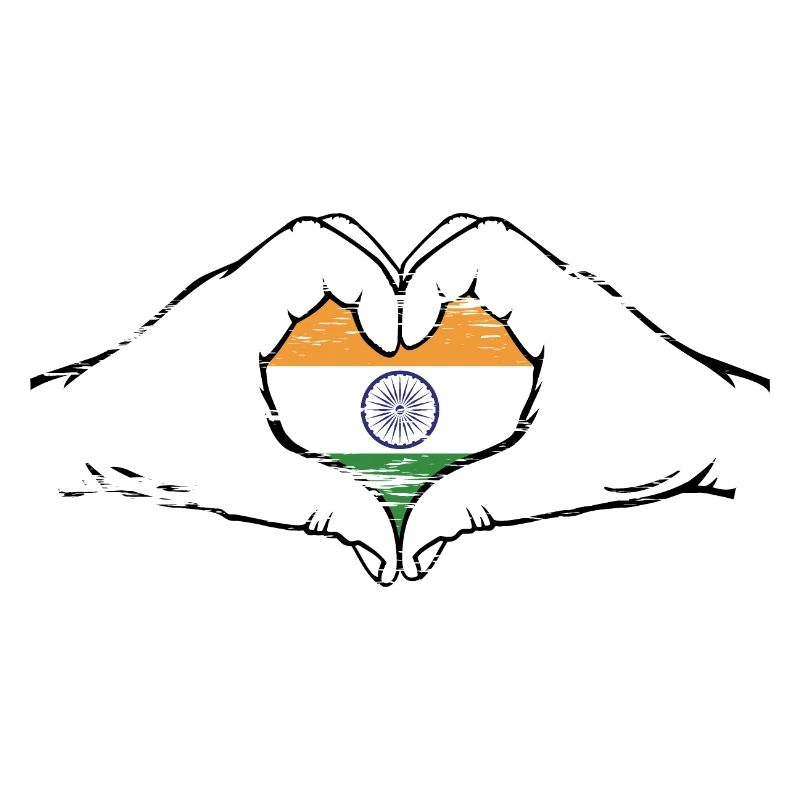 Drapeau de l’Inde en forme de coeur utilisé