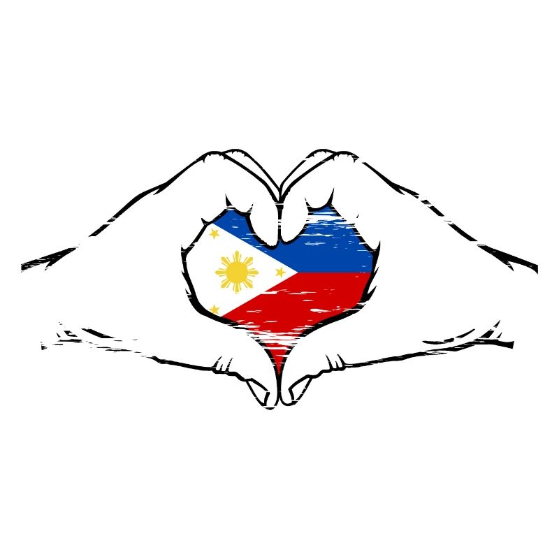 Philippines flag heart shape used
