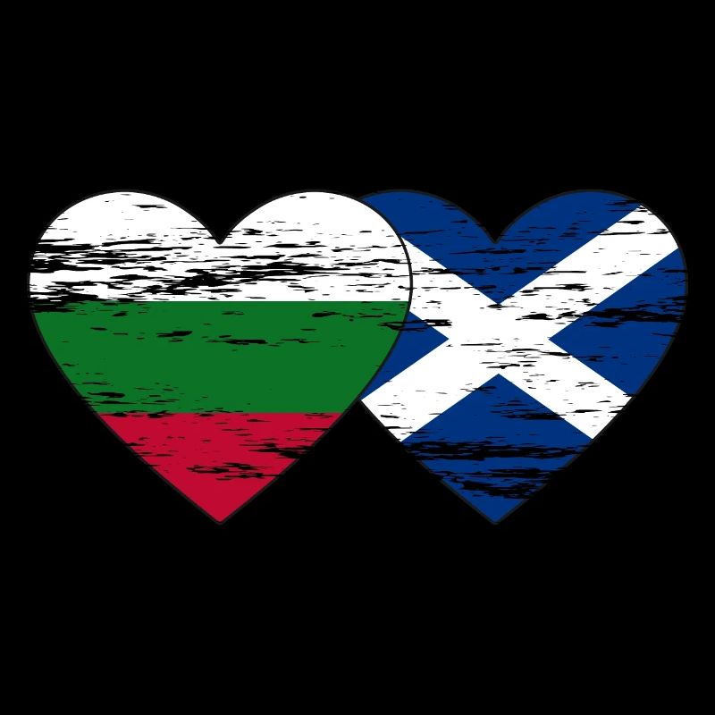Bulgarie Ecosse drapeau coeur utilisé
