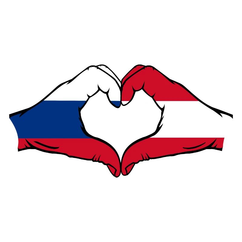 Russie Autriche forme de coeur avec les mains