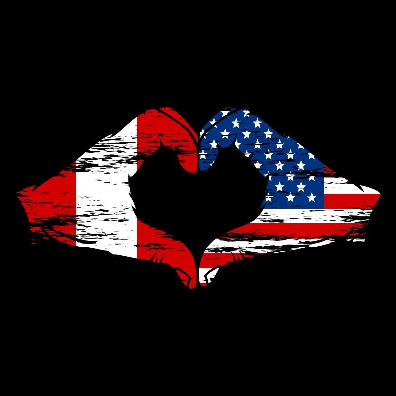 Peru USA heart shape with hands used