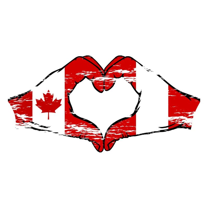 Canada Pérou forme de coeur avec des mains utilisées