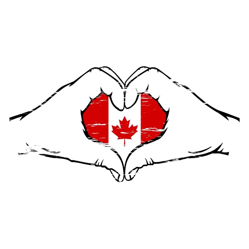 Canada Flag Heart Shape Used