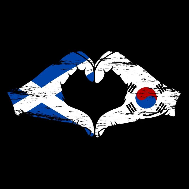 Ecosse Corée du Sud Mains Coeur Forme Utilisé