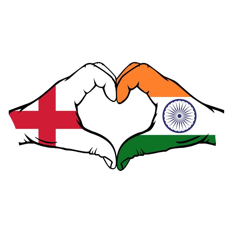 Angleterre Inde Mains Coeur Forme