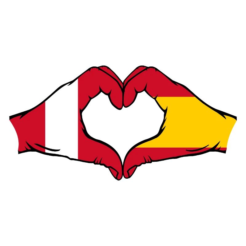 Peru Spain hands heart shape