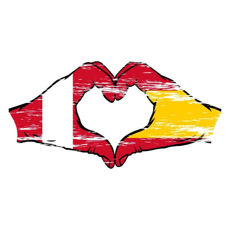 Peru Spain hands heart shape used