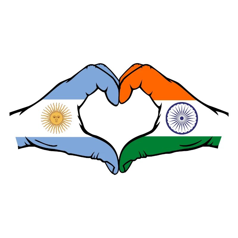 Argentine Inde Drapeau Mains Coeur Forme