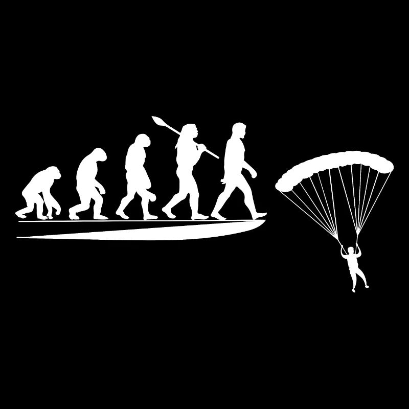 Fallschirm Evolution vom Affen zum Fallschirmspringer