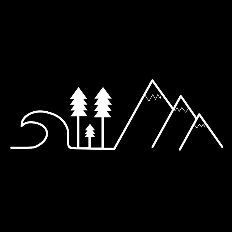 wave tree mountain - landscape white