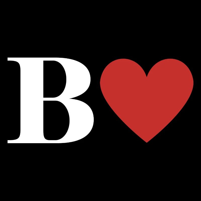 Letter b red heart