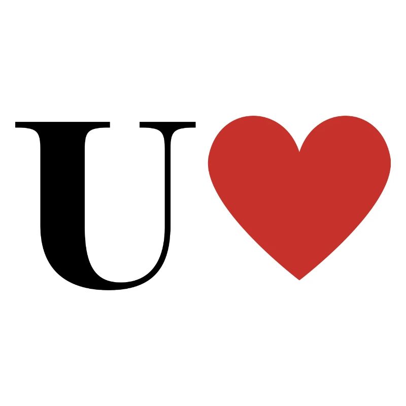 Buchstabe u rotes Herz