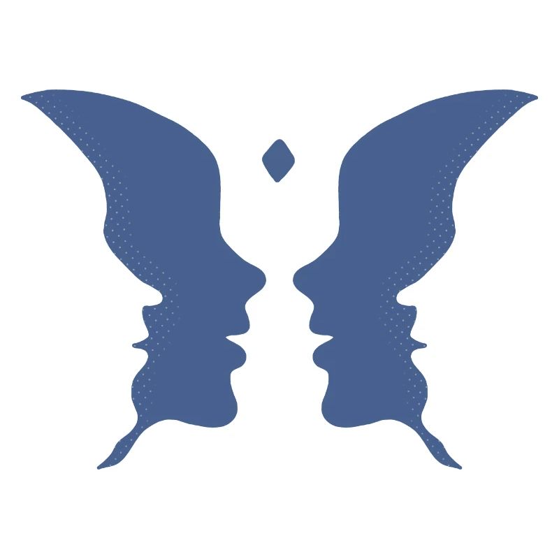 Küssende Gesichter oder ein Schmetterling