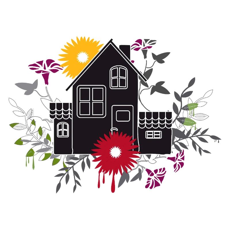 Maison moderne avec des fleurs - Design élégant