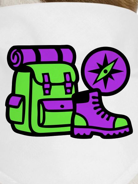 Hiking Backpack Compass Graphic