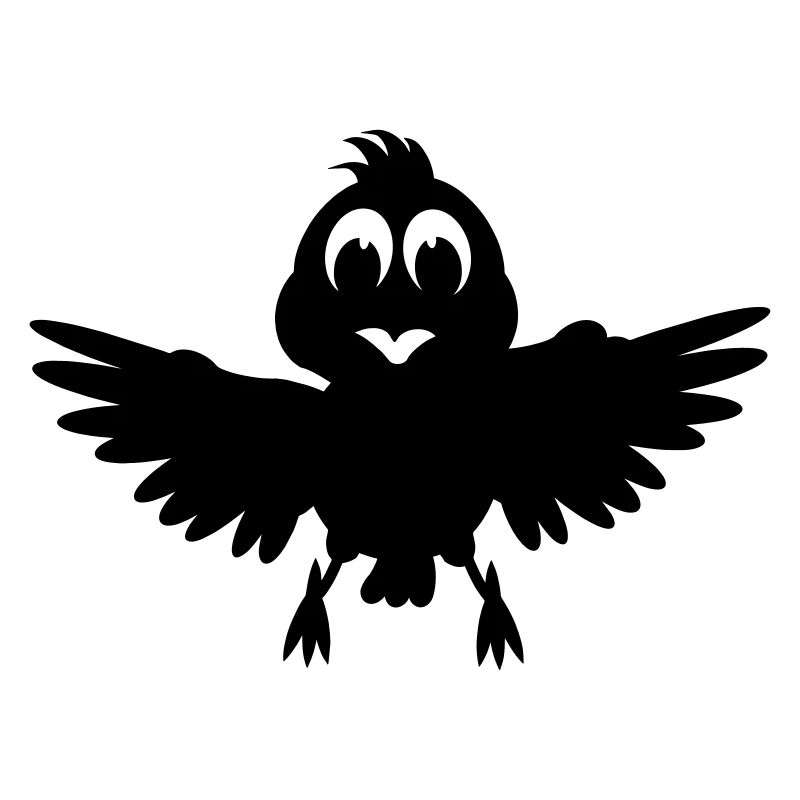 Bird with spreading wings shadow image