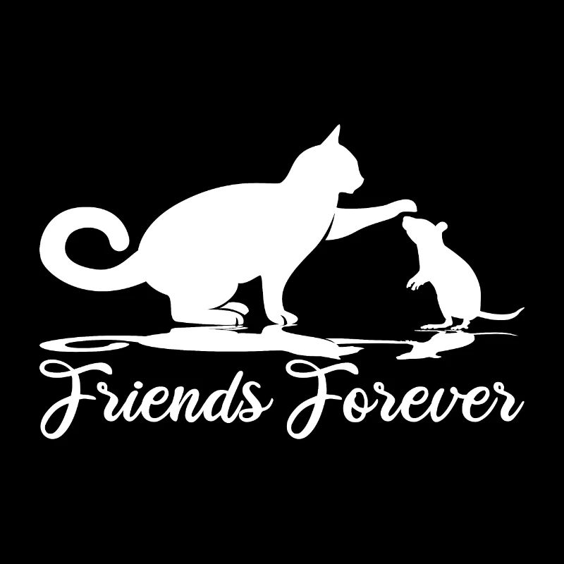 Friends Forever cat and mouse