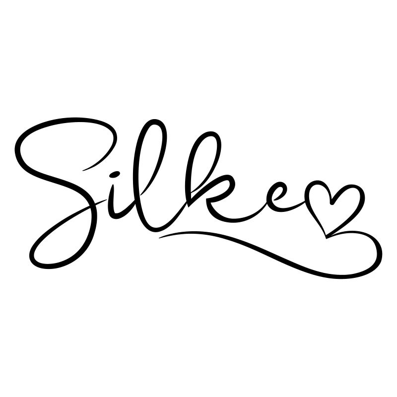 Silke calligraphy surname first name with heart