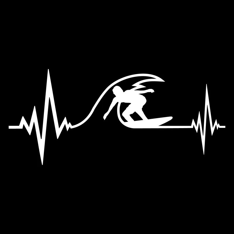 Surfer Pulse Heartbeat ECG Frequency Beach Wave