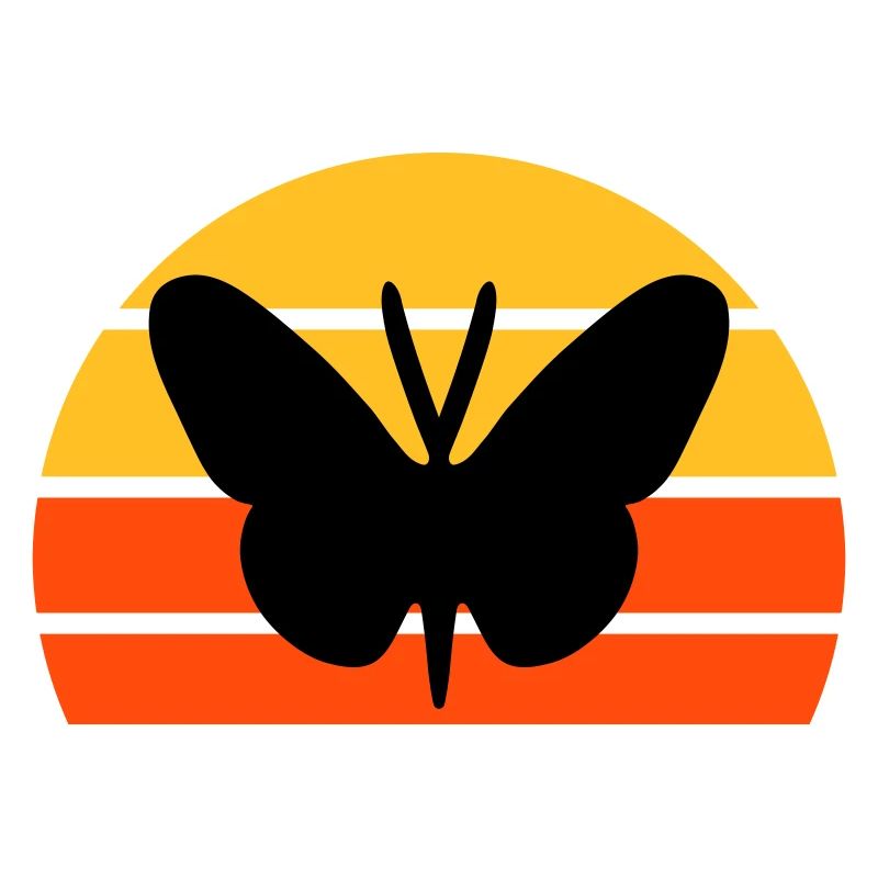 Papillon devant un demi-soleil