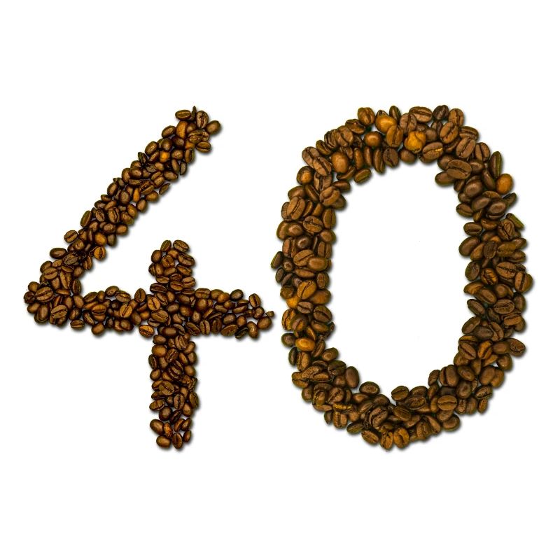 Anniversaire 40 ans - grains de café