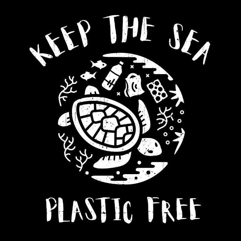 Please Keep the Sea Plastic Free Turtle Scene