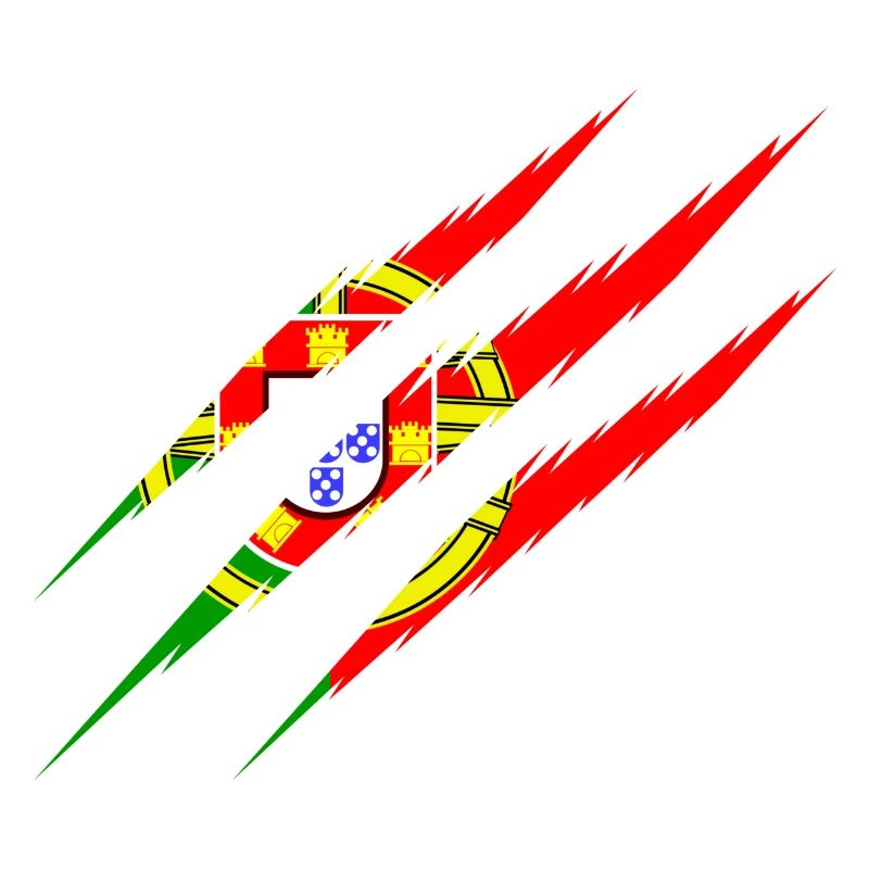 Drapeau du Portugal griffes griffes coupées rayures