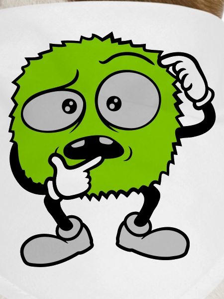 Comic skeptical face monster