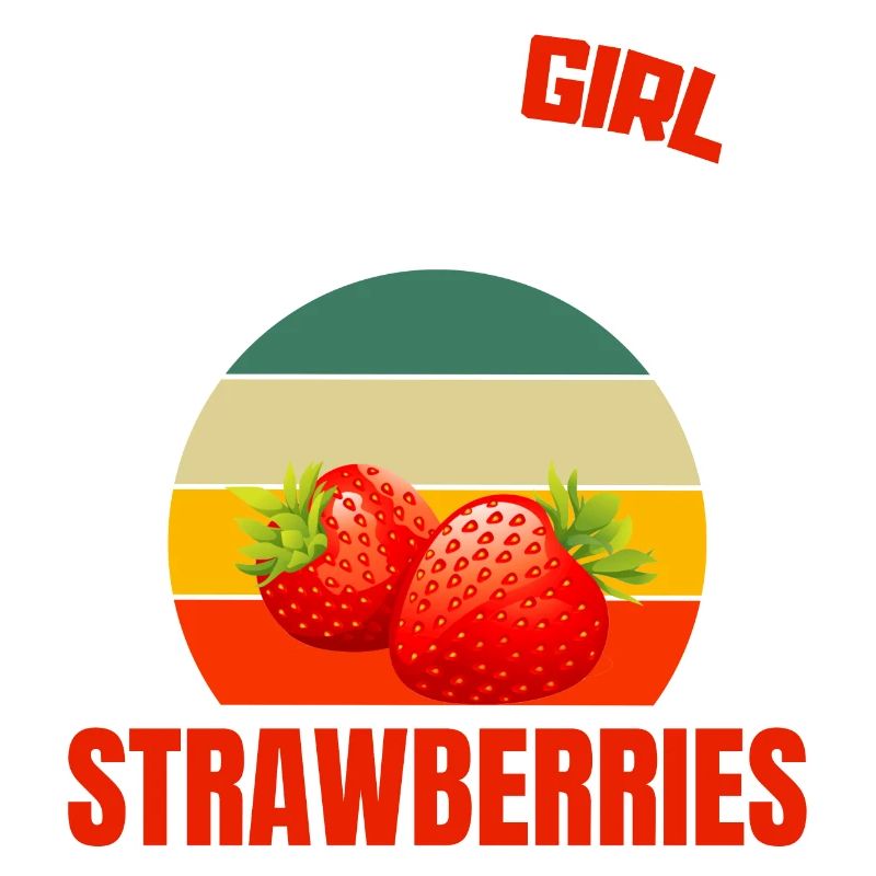 Sommer Frucht Mädchen Geschenk Retro Erdbeere