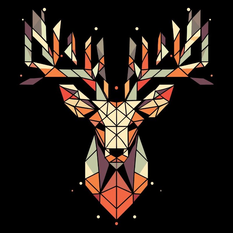 Deer Antlers Vector Polygon Logo