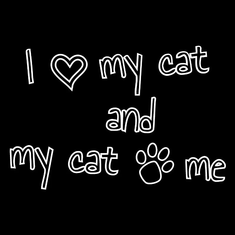 J’aime mon chat mon chat m’aime le lettrage