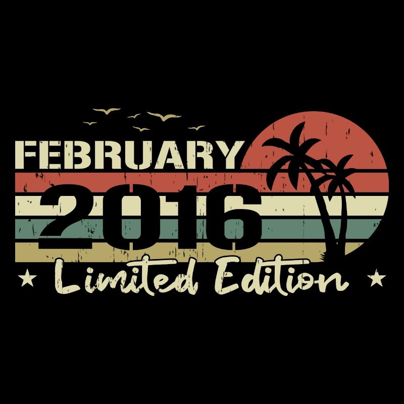 February Vintage 8th Anniversary Born 2016 Vibe