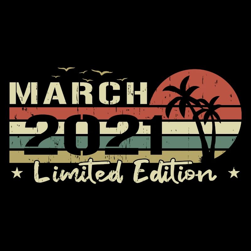 March Vintage 3rd Anniversary Born 2021 Vibe