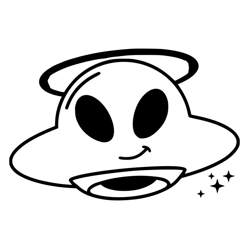 Mignonne Alien Head Kawaii Vector