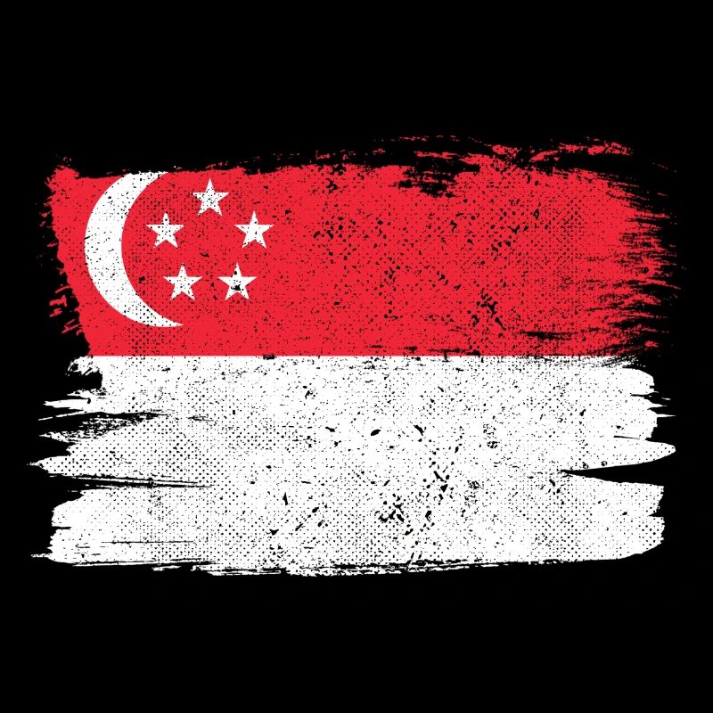 Drapeau de Singapour Drapeau de la paix Vintage