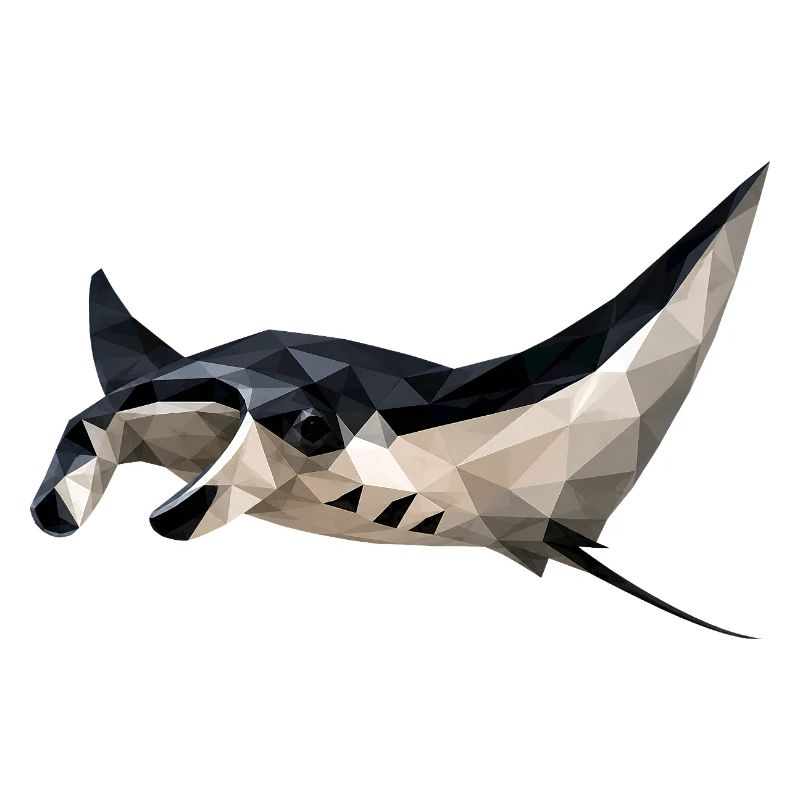 Geometrischer Mantarochen Kunstdruck