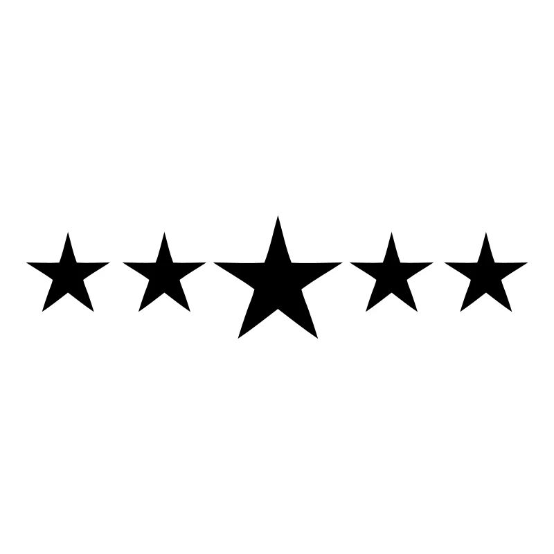 five black stars in line icon